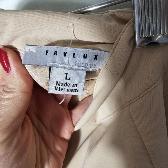 Favlux Khaki Polyester Skirt Mermaid Cut Women's Size Large NWOT - Picture 5 of 8